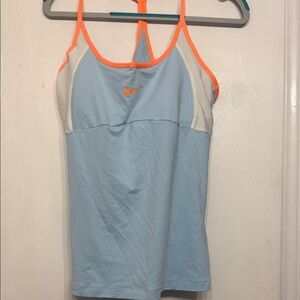 Nike Sky Blue Tank with Orange Trim